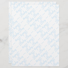 Baby Boy Script in Light Blue Text on White
