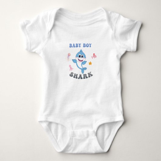Baby Boy Shark Baby Strampler (Vorderseite)