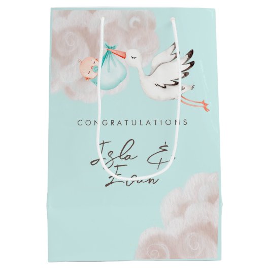 Baby Boy Showbeutel Mittlere Geschenktüte (Rückseite)