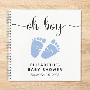 Baby Boy Shower Blue Feet Gästebuch Notizblock