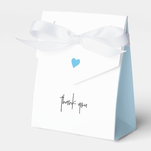 Baby Boy Shower Blue Heart Ribbon Vielen Dank Geschenkschachtel (Vorderseite)