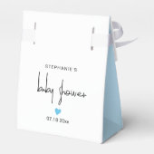 Baby Boy Shower Blue Heart Ribbon Vielen Dank Geschenkschachtel (Rückseite)