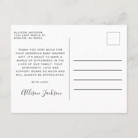 Baby Boy Shower Blue Pumpkin Vielen Dank Postkarte (Rückseite)