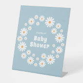 Baby Boy Shower Blume Power Daisy Wreath Blue Sockelschild (Vorderseite)