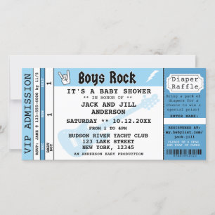 BABY BOY SHOWER CONCERT TICKET EINLADUNG
