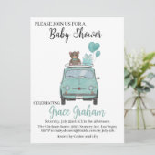 Baby Boy Shower Einladung Fiat 500 (Stehend Vorderseite)