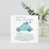 Baby Boy Shower Einladung Fiat 500 (Stehend Vorderseite)