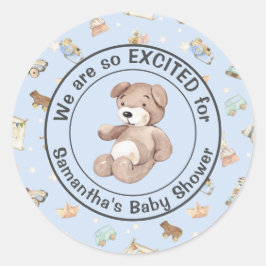 Baby Boy Shower Einladung Umschlag (20) Runder Aufkleber