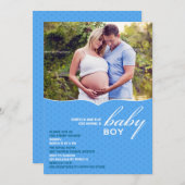 Baby Boy Shower Foto Einladung (Vorne/Hinten)