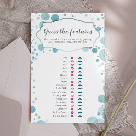 Baby Boy Shower Game Guess Features, Babytrait