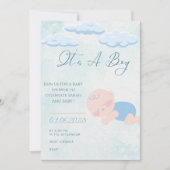 Baby boy Shower Invitation  Einladung (Vorderseite)