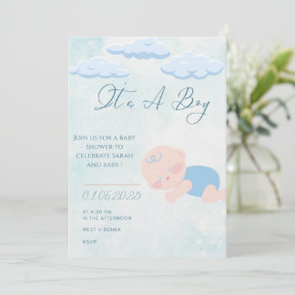 Baby boy Shower Invitation Einladung