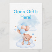 Baby Boy Shower Invite With Christian Bible Verse Einladung (Vorderseite)