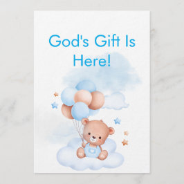 Baby Boy Shower Invite With Christian Bible Verse Einladung