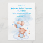 Baby Boy Shower Invite With Christian Bible Verse Einladung (Rückseite)