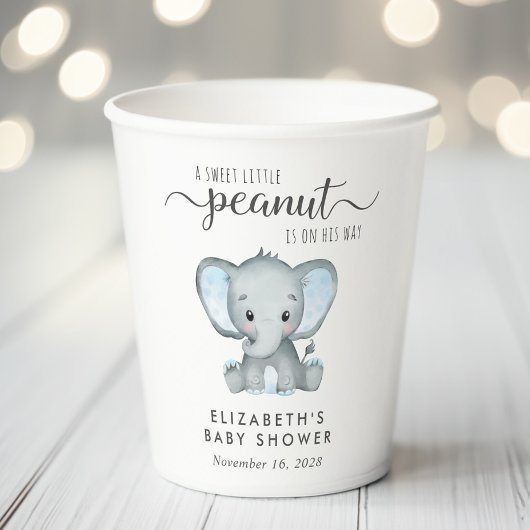 Baby Boy Shower Niedlich Elephant Pappbecher
