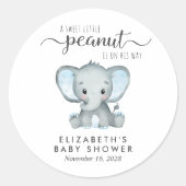 Baby Boy Shower Niedlich Elephant Runder Aufkleber (Vorderseite)