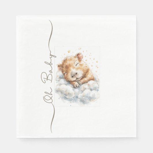 Baby Boy Shower • Oh Baby Capybara Design Serviette (Vorderseite)