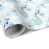 BABY BOY SHOWER/PARTY STUFF GESCHENKPAPIER (Rolleneckpunkt)