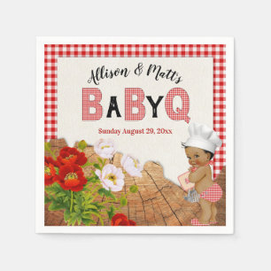 Baby Boy Shower Rot kariert Baby Q Barbeque Serviette