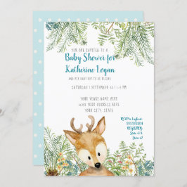 Baby Boy Shower Woodland Forest Deer Forest Ferns Einladung