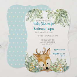 Baby Boy Shower Woodland Tiere Hirschwald Ferns Einladung