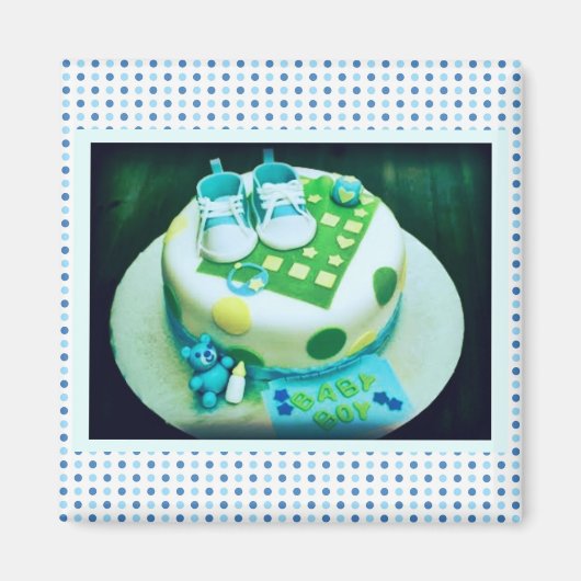 Baby Boy Showkuchen Magnet (Vorne)