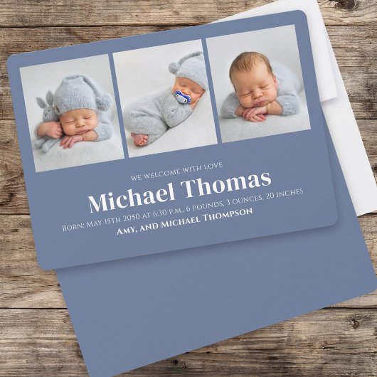 Baby Boy Simple Foto Collage Blue