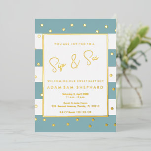 Baby Boy Sip and See Einladung - Elegante Babypart