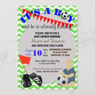 Baby Boy Soccer Kinderdusche Einladung