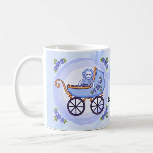 Baby Boy Sock Monkey Buggy individuelle Tasse (Links)