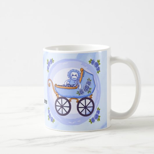 Baby Boy Sock Monkey Buggy individuelle Tasse (Rechts)