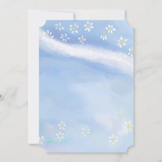 Baby Boy Soft Daisies Watercolor Babydusche Einladung (Rückseite)