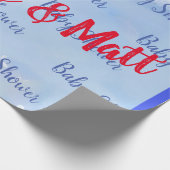 Baby Boy Soft Daisies Watercolor Babydusche Geschenkpapier (Ecke)