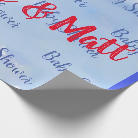 Baby Boy Soft Daisies Watercolor Babydusche Geschenkpapier (Ecke)