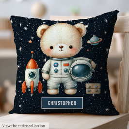 Baby Boy Space Pillow mit Individuelle Name Teddy  Kissen
