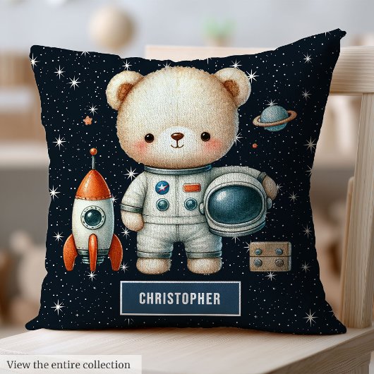 Baby Boy Space Pillow mit Individuelle Name Teddy  Kissen