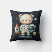 Baby Boy Space Pillow mit Individuelle Name Teddy Kissen (Rückseite)