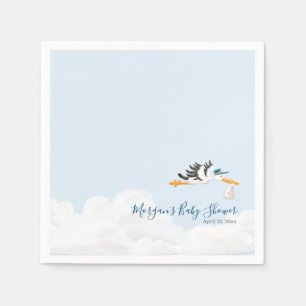 Baby Boy "Special Delivery" Stork Baby Shower Serviette