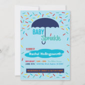 Baby Boy Sprinkle Umbrella Einladung (Vorderseite)