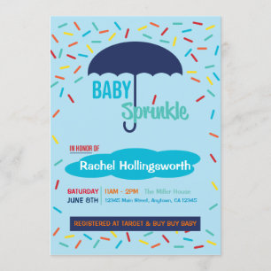 Baby Boy Sprinkle Umbrella Einladung