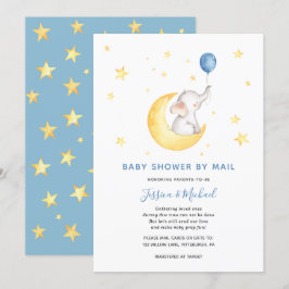 Baby Boy Star Elephant Baby Dusche by Mail Einladung