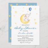 Baby Boy Star Elephant Baby Shower Einladungen (Vorne/Hinten)