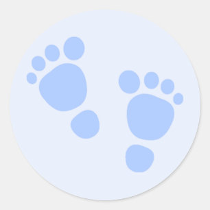 Baby Boy Sticker, Blue Feet Runder Aufkleber