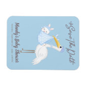 Baby Boy Stork Blue Dusche Speichern Sie das Date  Magnet (Horizontal)