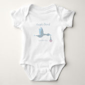 Baby Boy Stork mit Blue Sky und Wolken Baby Strampler (Vorderseite)