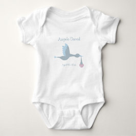 Baby Boy Stork mit Blue Sky und Wolken Baby Strampler