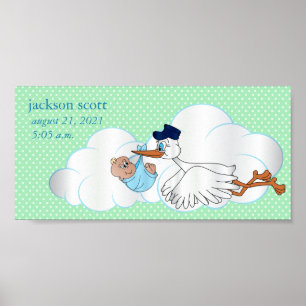 Baby Boy Stork Poster