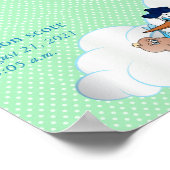 Baby Boy Stork Poster (Ecke)