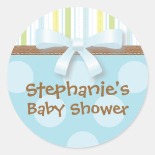 Baby Boy Stripes + Dots Blue Green Fevor Sticker